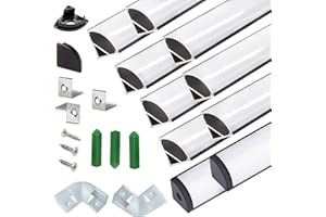 THMOOTHER UV Resistance 3.28FT V Shape LED Strip Black Channel Diffuser,10-Pack Aluminum Profiles with Frosted Cover and Corner Connector,Tape Track for Cabinet Stairs Wall Outdoor (3.28FT, 10)