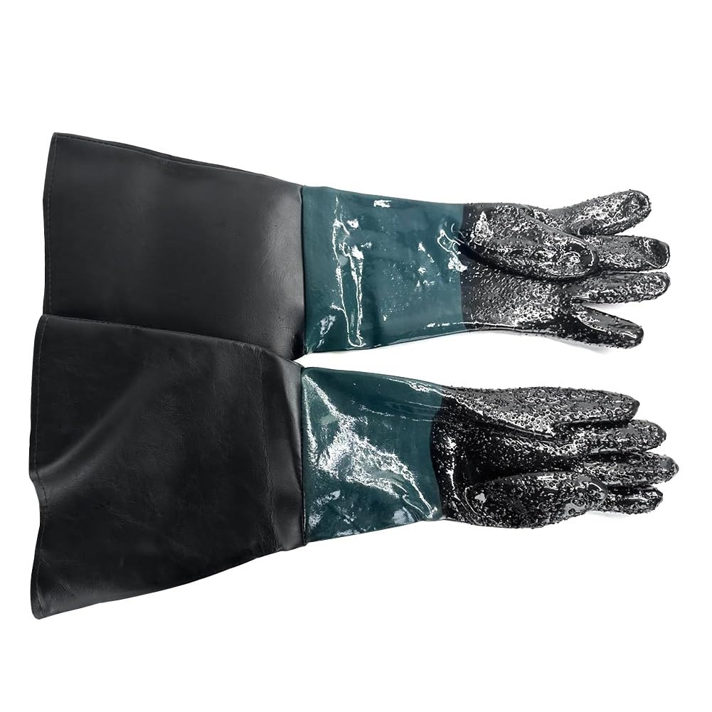 Niukuyu Blast Rubber Gloves for Sandblasting Sandblaster Sand Blast Cabinet Sandblasting Gloves Sandblaster Parts 23.6 Inch