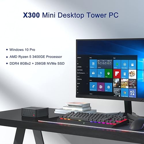 MINISFORUM X300 Mini PC AMD Ryzen 3400GE Desktop Computer, DDR4