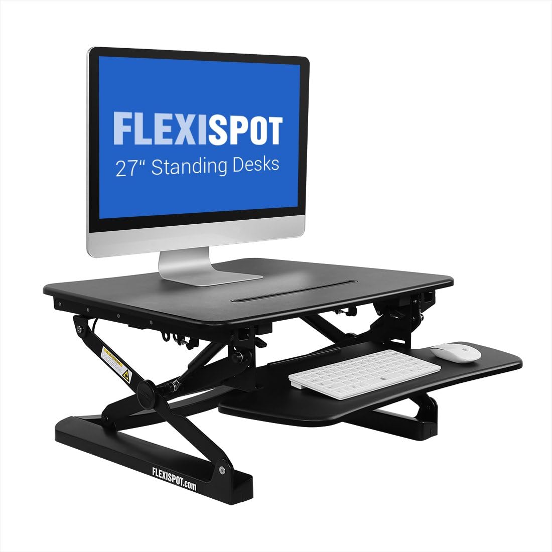 FlexiSpot 27" Wide Platform Height Adjustable Standing Desk Riser, Removable Keyboard Tray, Black (M1B-S-Size)