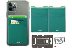 [2pc] RFID Blocking Phone Card Wallet - Double Secure Pocket - Ultra-Slim Self Adhesive Credit Card Holder Card Sleeves Phone