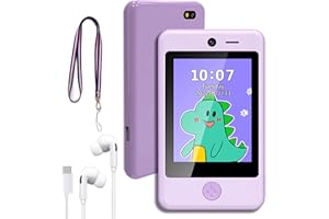 PTHTECHUS® Kids Phone Toy for Boys Girls, 3.8 "Touch Screen Toddler Smartphone with Fun Cameras 16 Games MP3 Music Player Audio Recorder Pedometer Torch Alarm Clock Children Phone for Ages 4-14