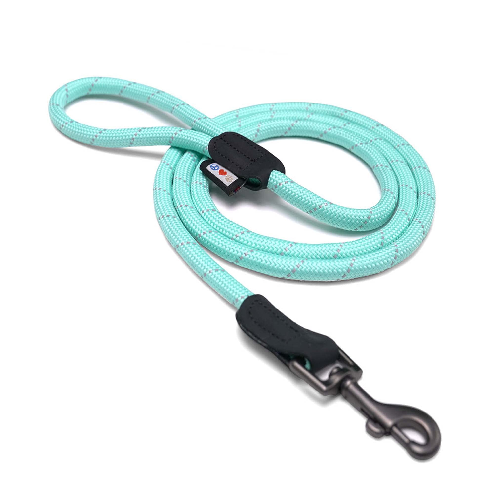 Pawtitas 1.8 M Training Dog Lead Durable Medium Rope Lead for Dogs Premium Quality Heavy Duty Rope Lead Strong and Comfortable - Teal Puppy Lead