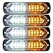 Primelux 4-Pack 4.4-Inch 10 LED Ultra Slim Strobe LED Light External Emergency Surface Mounting Lights (Amber/White)