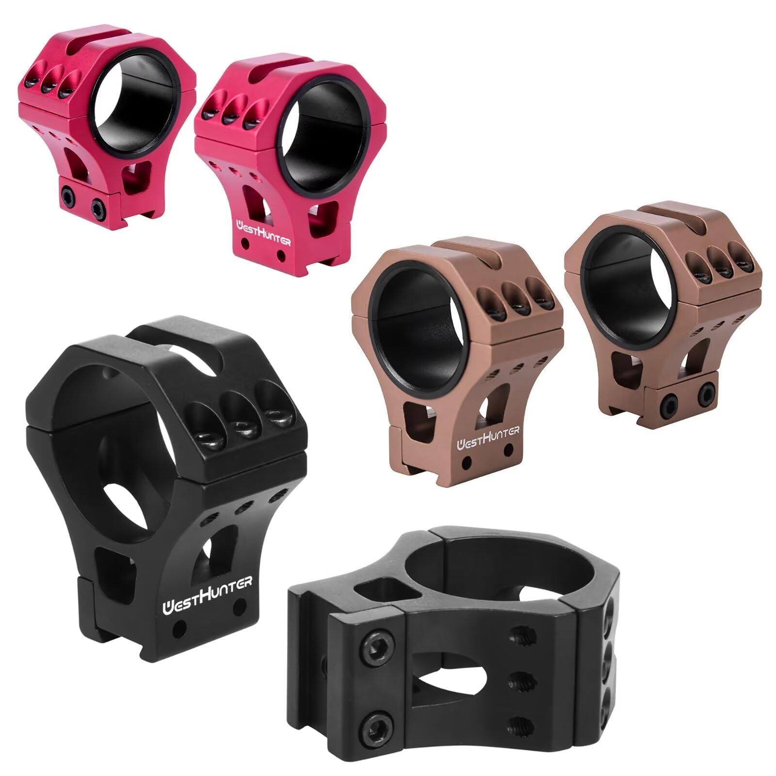 WestHunter Optics Precision 11 mm Dovetail Scope Rings, 1 Inch 30 mm 34 mm Tactical Scope Mount | 3 Sets