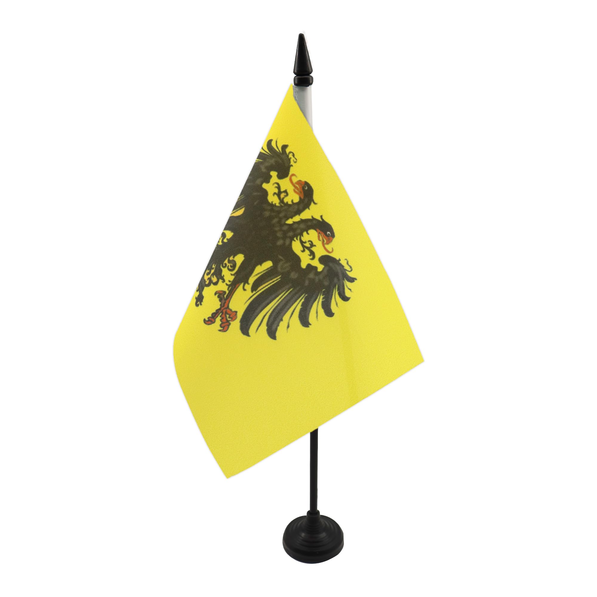 AZ FLAG Holy Roman Empire 962-1806 Table Flag 5'' x 8'' - Kingdom of Germany Office Decoration 100% Polyester 21 x 14 cm - Mini Desk Flag with Pole and Black Plastic Base