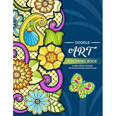 Doodle Art Coloring BOOKS: Flower and Animals Pattern 