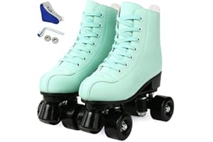 jessie PU Leather Roller Skates Roller Skates for Women Outdoor and Indoor Adjustable Four-Wheel Premium Roller Skates for Wo
