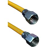 72" Stainless Steel Gas Connector with 3/4" and 1/2" Fittings