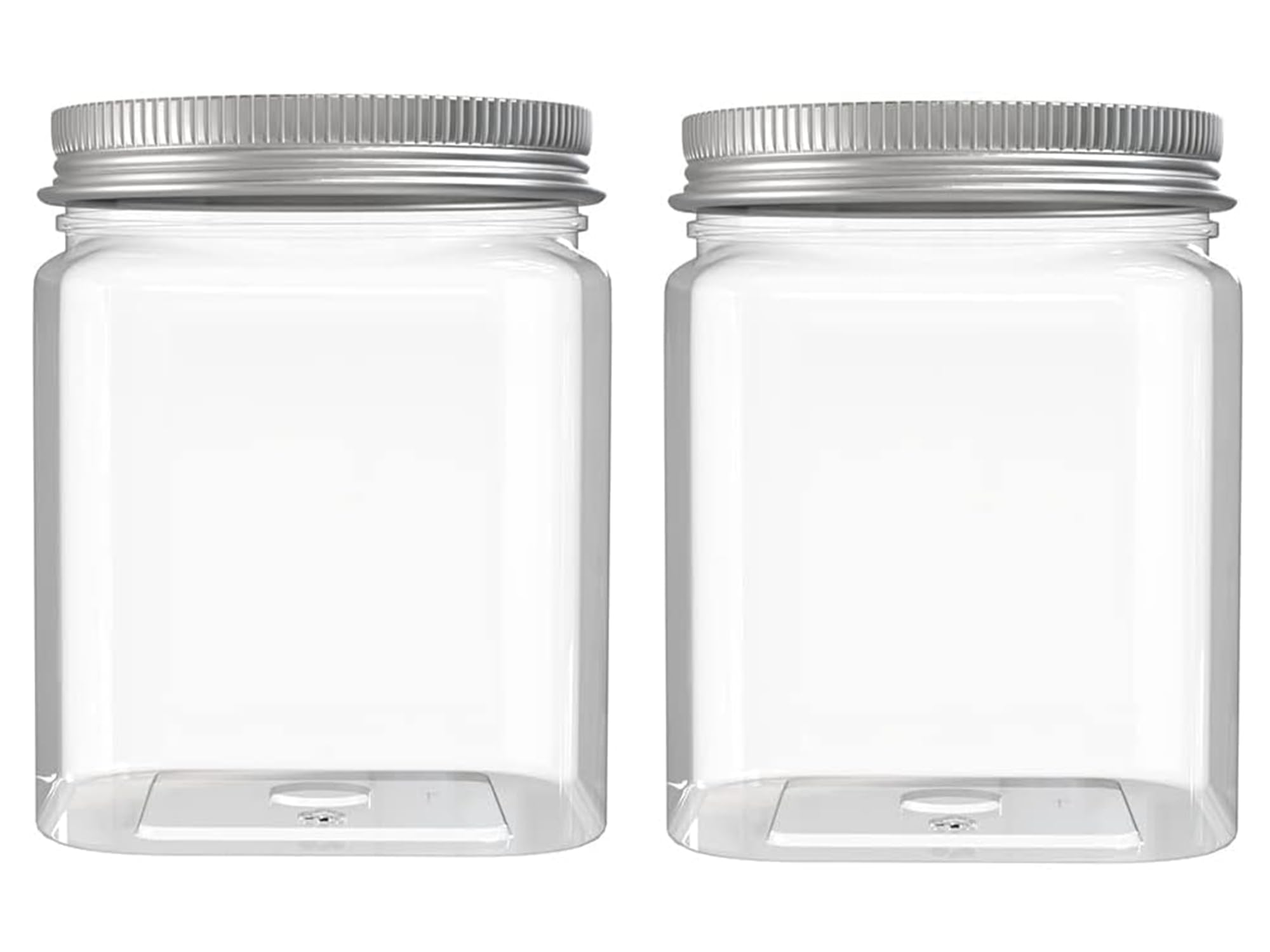 Photo 1 of 6 Pack 24 Oz Clear plastic jar, Refillable Kitchen Storage Containers, For Kitchen & Household, Aluminum cap.