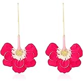 CWVHQ Boho Flower Earrings for Women Flowers Petal Dangle Earrings Flower Floral Drop Ginkgo Earrings Fashion Modern