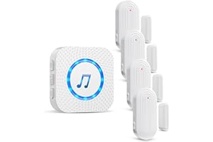 Door Chime,Wireless Door Sensor SanJie Door Alarm Chime with 26 Chimes 5 Adjustable Volume Mute Mode for Business/Home/Store,