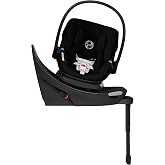 Cybex Aton G2 Swivel with Load Leg Base Infant Car Seat - Moon Black | Rotating Car Seat for Baby &amp; Infant, Rear-Facing Only, 180 Swivel, Ages Up to 18 Months, Easy Installation
