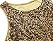 PrettyGuide Women Shimmer Glam Sequin Embellished Sparkle Tank Top Vest Tops ,Gold,Us Size -Medium, Asian Size- L
