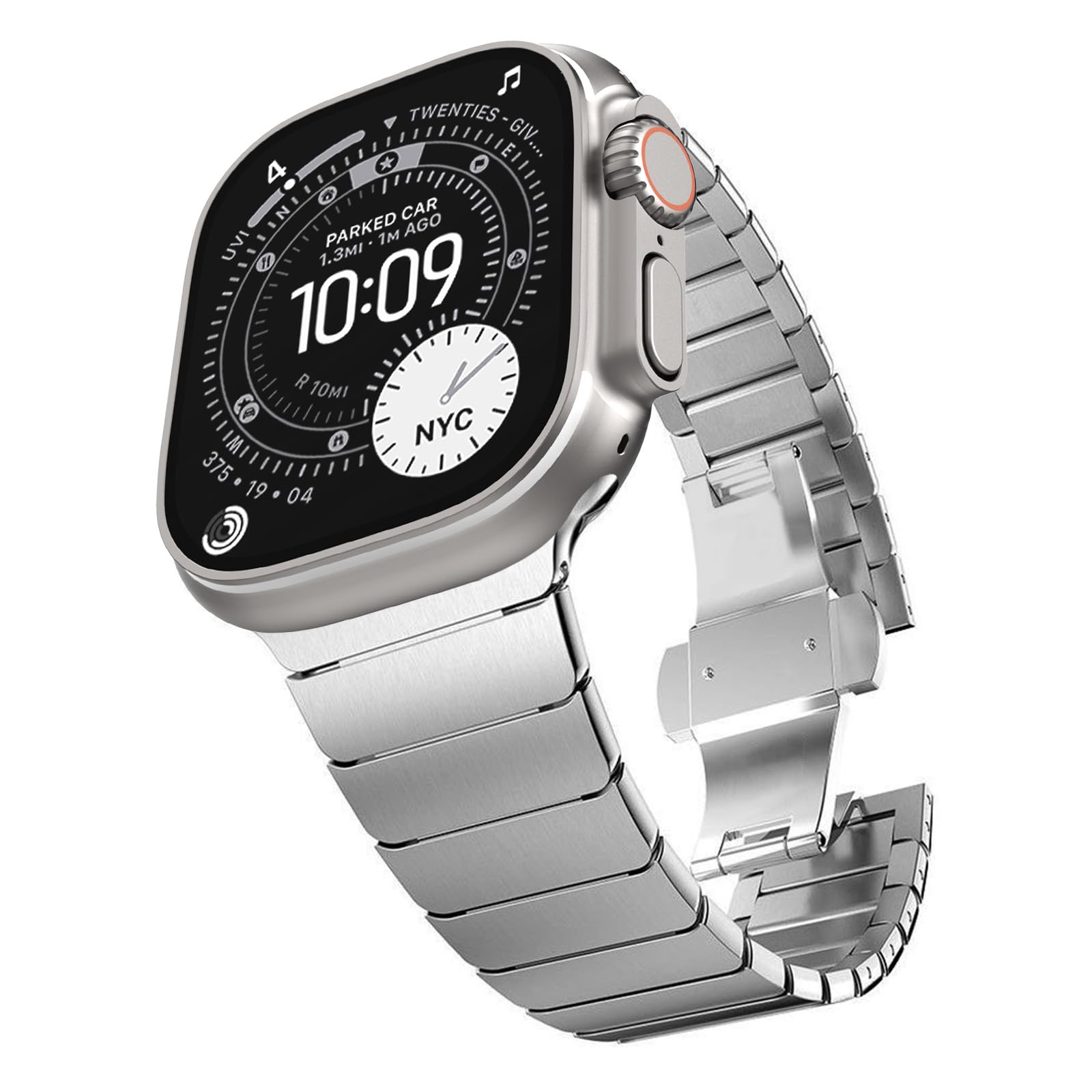 KADES 49mm 46mm 45mm 44mm 42mm(Series 3 2 1) Metal Strap Compatible with Apple Watch,Solid Stainless Steel Link Replacement Band for iWatch Ultra 3 2 1/Series 11 10 9 8 7 6 5 4 3 2 1 SE,Silver