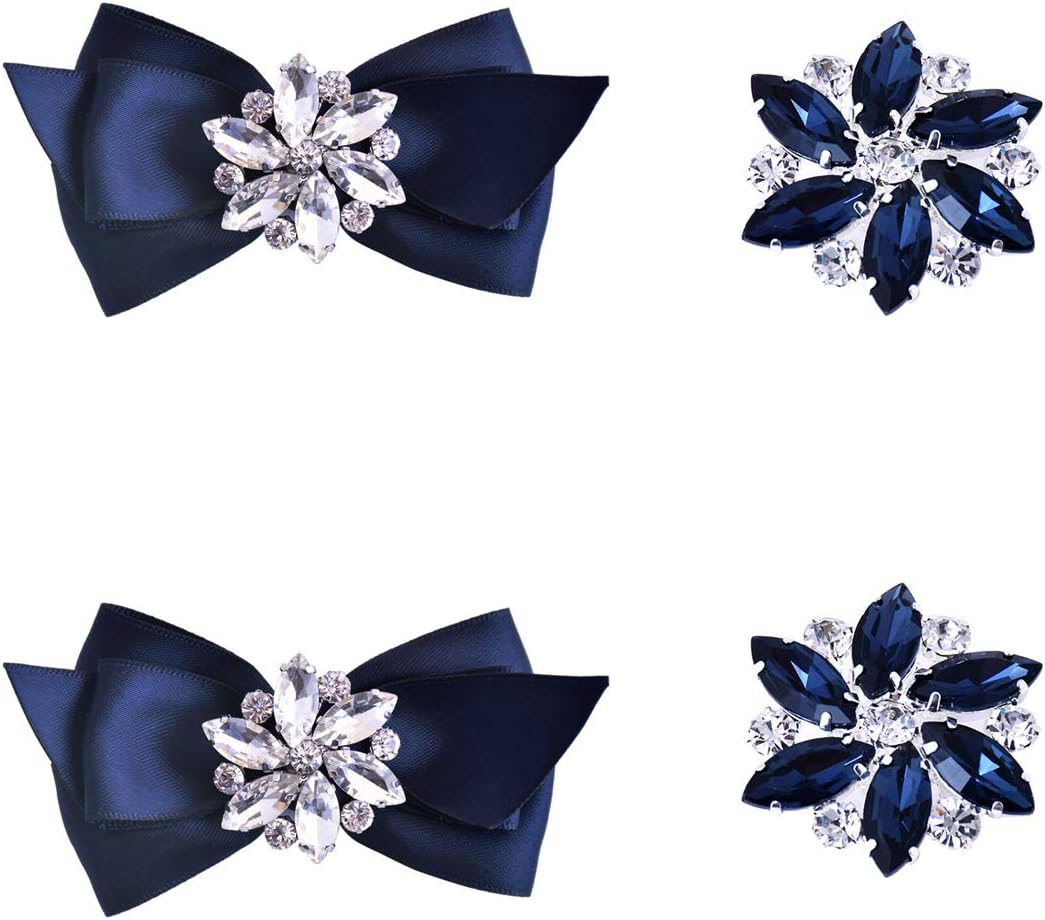 AJ Fashion Rhinestone Crystal Shoes Dress Decoration Shoe Clips 2 Pcs