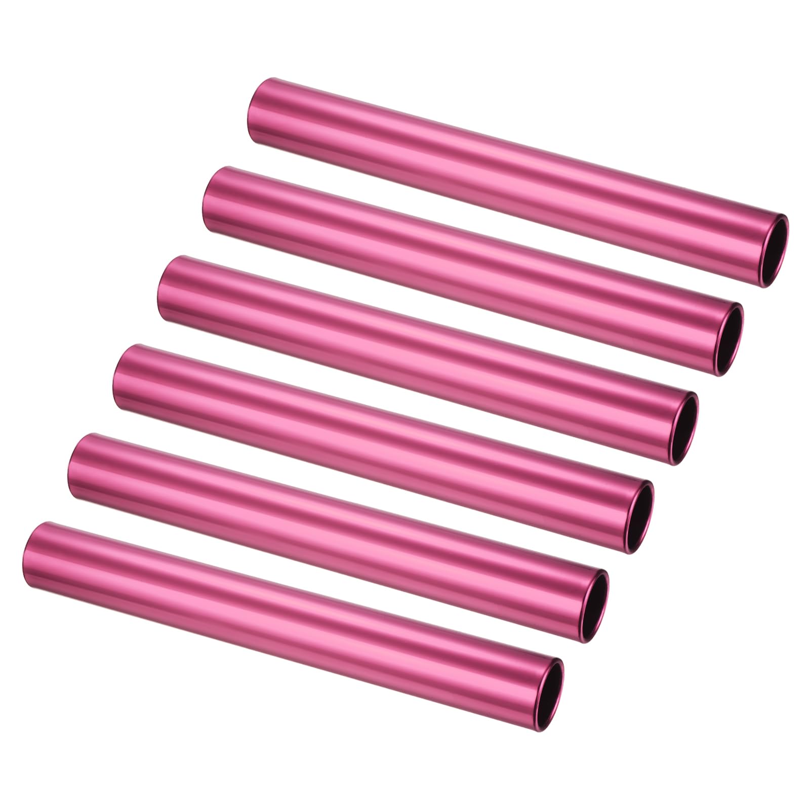 PATIKIL Aluminum Relay Batons, 6 Pcs Field Track Relay Events Baton for Race Gym Track and Field Equipment Class Games Outdoor Sports Running Practice, Pink