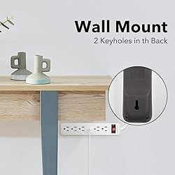 Clear Power 2-Pack 6 Outlet Power Strip with 1.5 ft