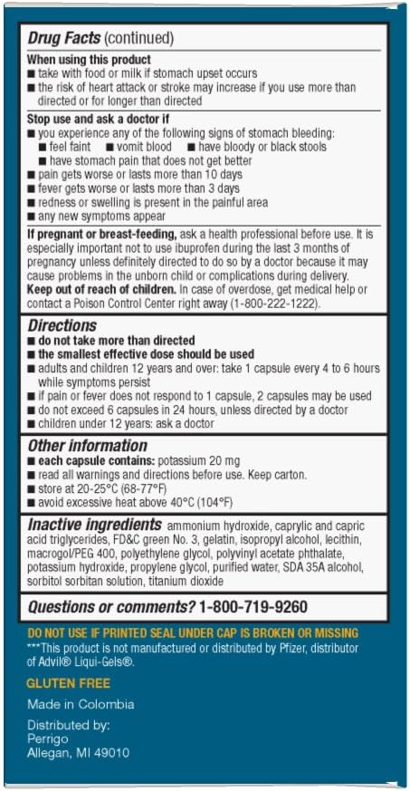  Basic Care Ibuprofen Liquid Gels 200 mg, Pain Reliever/Fever Reducer (Liquid Filled Capsules), 160 Count: Health & Personal Care