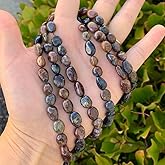Adabele 15 Inch Natural Pietersite Hawks Eye Tigers Eye Gemstone Beads 8mm to 10mm Free Form Oval Tumbled Pebble Gem Stone Spacer for Jewelry Making GZ12-83