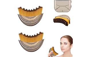 Lymphatic Drainage Face Brush 2 Pcs - Facial Massager & Dry Brushing Tool for Jawline Lift, Chin Contour Sculpting, Puffiness