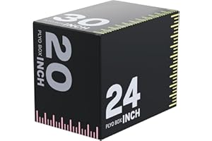 papababe 3-in-1 Plyometric Jump Box Workout Equipment, Box Jumps for Home Gym, Trainer with Anti Slip Surface and High Density Foam, Box Height: 20", 24", 30"