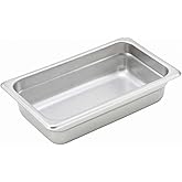 Winco 1/4 Size 2.5" Deep Metal Food Pan/Steam Table Pan, Anti-Jam, 22 Gauge