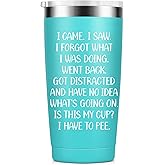 KIKERRO Fun Birthday Gifts for Women - I Came I Saw Coffee Mug Drinking Cups for Elderly Senior Citizen - 40, 50, 60, 70 Year Old Gag Gift for Female Her, 20oz Stainless Steel Insulated Tumbler