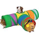 Rypet Guinea Pig Tunnel 3 Way Collapsible Small Pet Tunnels and Tubes with Interactive Ball for Baby Rabbit Ferret Hamster Ch