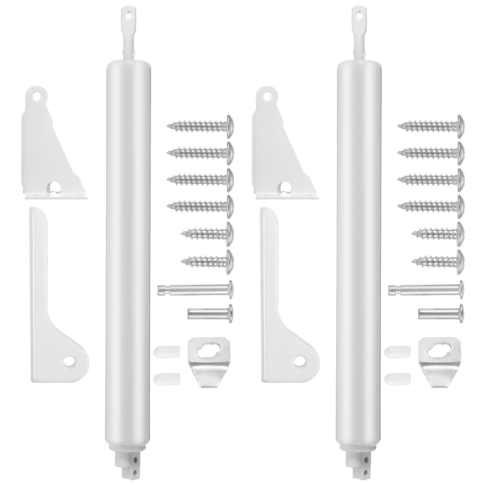 Photo 1 of 2 Set Heavy Duty Screen Door Closer, Durable Screen Door Spring Closer Shock Replacement System, Rust-Proof White Aluminum Alloy Easy to Install (White)