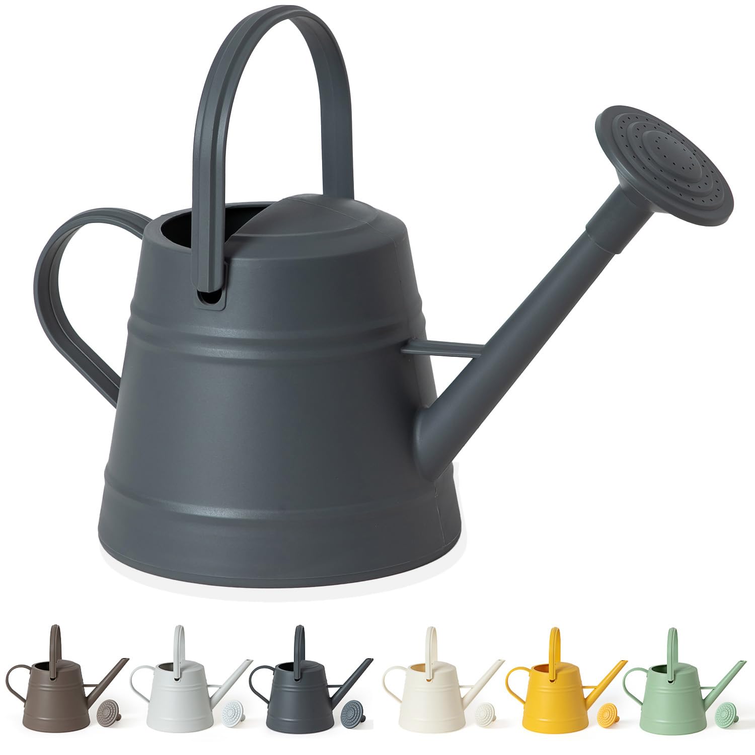 Photo 1 of 1 Gallon Watering Can for Plants, Watering Cans for Indoor&Outdoor Gardening, Water Can with Ergonomic Movable Handle (Dark Grey)
