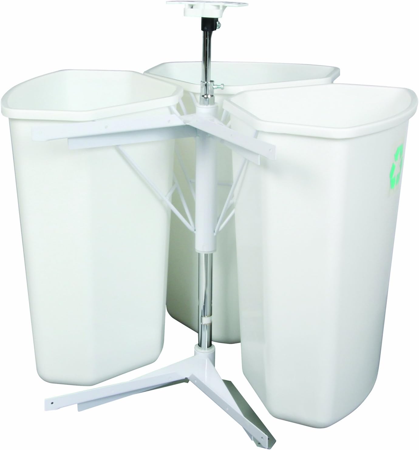 KV RRC28PTW Corner Recycling Center, 3 bins, 32 quart, with door mount