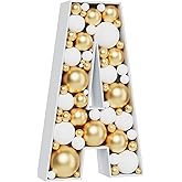 3FT Large Marquee Letters Mosaic Balloon Frame Pre-cut Foam Board Marquee Light Up Letters A for Birthday Party Decorations,Wedding,Baby Shower DIY Party Supplies (Letter A)