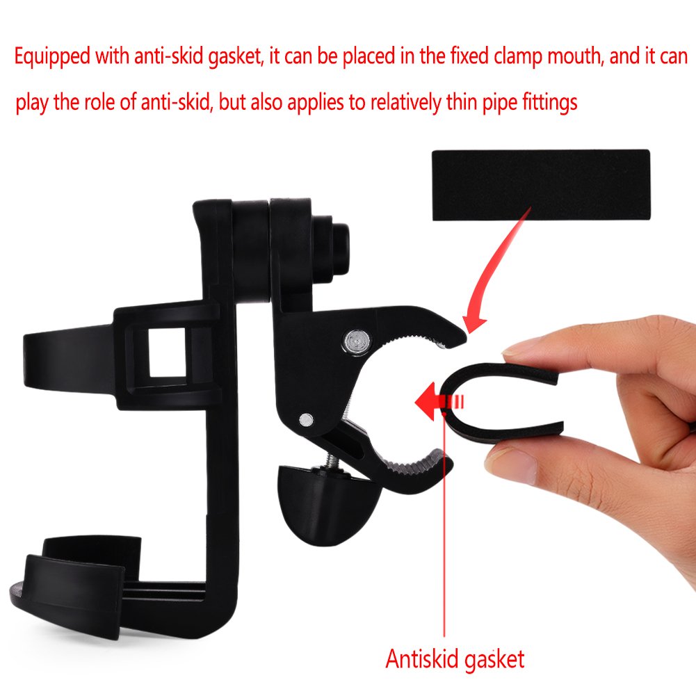 verstellbar Fahrrad Flaschenhalter Rack 360 Grad drehbar Kunststoff Stahl Flaschenhalter für Erwachsene Fahrrad, Mountain Bike, Baby Trolley, Kinder Dreirad, Regenschirm Auto (2 PCS)