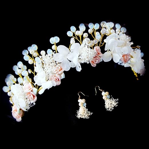 Amazon 手作りガーランドフラワーイヤリングクラウンウェディングガーランドヘッドバンド花嫁頭飾りスーパーセント写真アクセサリー タンブラー オンライン通販