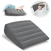 Inflatable Wedge Pillow for Travel and Home, Portable Bed Wedge for Back Support and Leg Elevation, Lightweight Triangle Pill