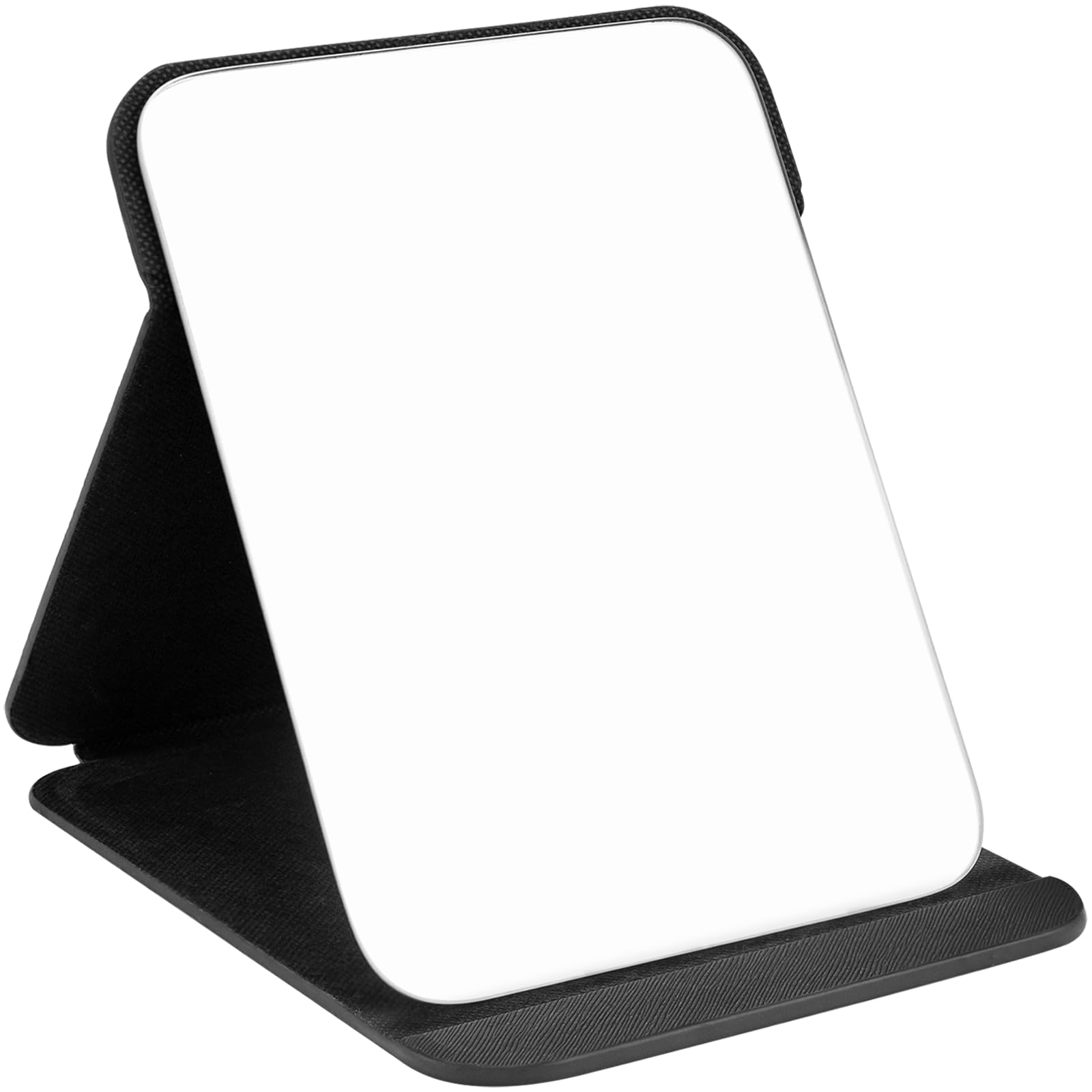 OWLKELA 25x17cm Portable Folding Mirror, Super HD Compact Makeup Mirror, Black PU Leather Travel Mirrors, Free Standing Vanity Mirrors, Tabletop Foldable Mirrors