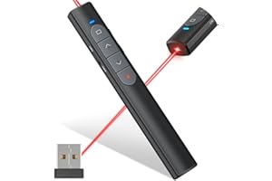 NINABXY Presentation Clicker Wireless Presenter Remote for Powerpoint Presentation, 2.4GHz PPT Powerpoint Clicker with Laser Pointer for Presentations, Office Presentation Clicker for Mac, Laptop,Computer.
