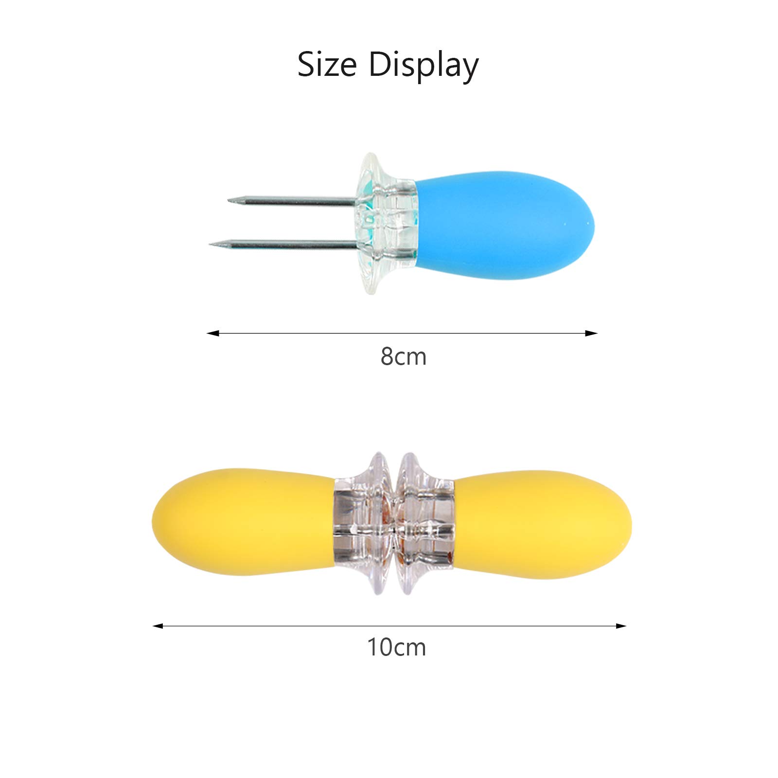 Matogle 4 Pairs Interlocking Corn Holders Stainless Steel Cob Forks Twin Prong Sweetcorn Skewers for Home BBQ Barbecue Salads Grill Picnic Outdoor Party Camping