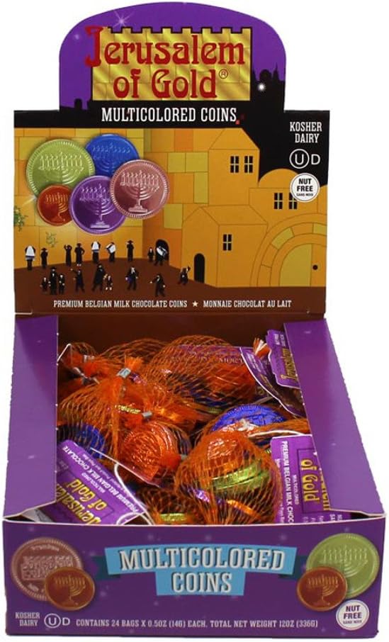 Kosher Nut-free Milk Chocolate Coins Box of 24 .50 Oz (14g) Each, Total Wt 12...