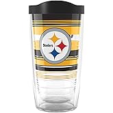 Tervis NFL Pittsburgh Steelers - Hype Stripes Made in USA Double Walled Insulated Tumbler Travel Cup Keeps Drinks Cold & Hot, 16oz, Classic