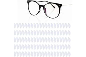Fukaisu 24 Pairs Silicone Eyeglass Nose Pads, 0.75in Non-Slip Transparent Nosepads Protector Pieces Grips Soft Adhesive Repla
