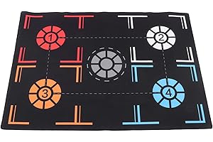 SPYMINNPOO Basketball Footstep Mat Mute Black Rubber System,Point Reminder,Applicable for Home Kids, 67cmx92cmx2mm