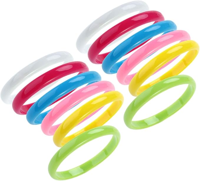 NUOBESTY 12Pcs Plastic Bracelet Bracelet Bracelet Candy Color Jelly