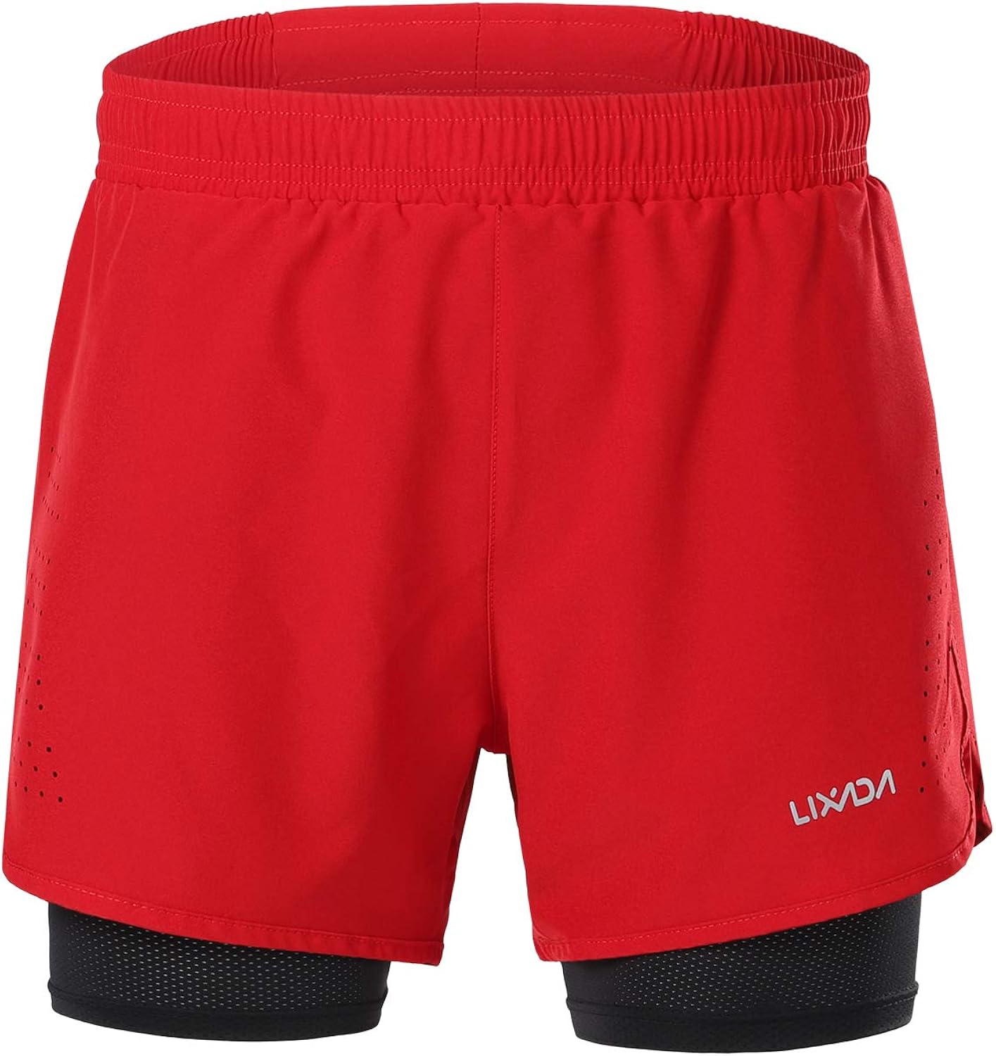Lixada Men's 2-in-1 Running Shorts Quick Drying Breathable Active Training Exercise Jogging Cycling Shorts: Clothing