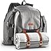 VonShef Picnic Backpack for 4 Person Outdoor Bag with Blanket – Woven Grey Waterproof Finish, Includes 29 Piece Dining Cutlery Set & Insulated Cooler Bag Compartment to Keep Food Chilled