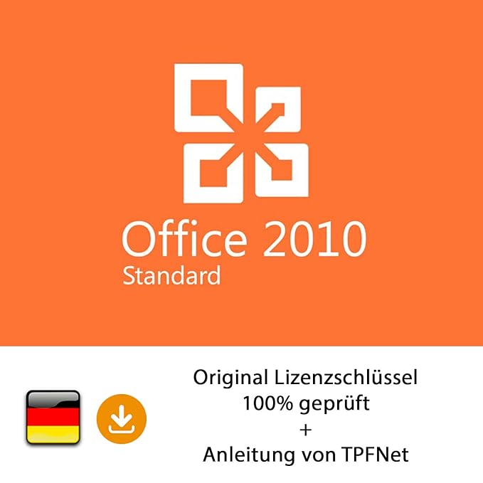 MS Office 2010 Standard 32 bit & 64 bit Vollversion Original Lizenzschlüssel per Post und E-Mail + Anleitung von TPFNet® - Ve