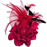 JKQBUX Multi-function Feather Flower Brooch Pins & Hair Clips for Women Girls Corsage Brooch Party Ceremony Accessories Dance Banquet Pins Headdress