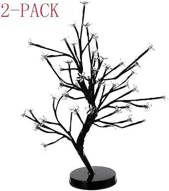Tubayia 2 unidades 48 LED flor de ciruela árbol luz lámpara de mesa luz