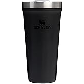 STANLEY Everyday Tumbler with Lid, 20 oz, Black 2.0 | Insulated Stainless Steel Cup | Press Fit Slider Lid | Iced Drinks with Sweat-Free Exterior | Silicone Bottom | BPA-Free